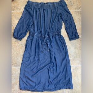 IM NYC by Isaac Mirzahi Off the Shoulder Denim Style Dress Size Large